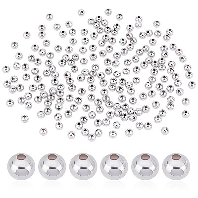 200Pcs Brass Round Spacer Beads KK-PH0003-73A-1