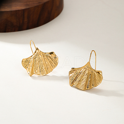 Minimalist 201 Stainless Steel Ginkgo Leaf Earrings for Women JX5864-1