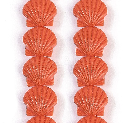 Synthetic Coral Dyed Carved Beads Strands CORA-K009-05B-02-1