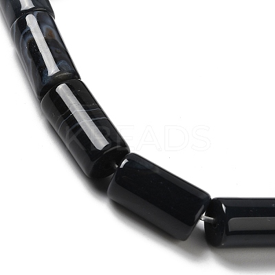 Natural Black Agate Beads Strands G-H295-E01-01-1