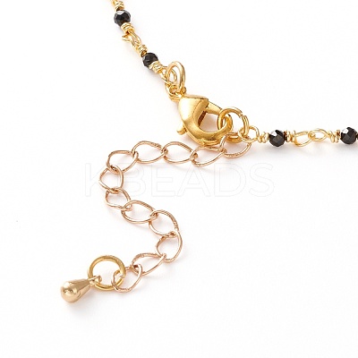 Faceted Round Natural Spinel Beaded Necklaces NJEW-JN03215-01-1