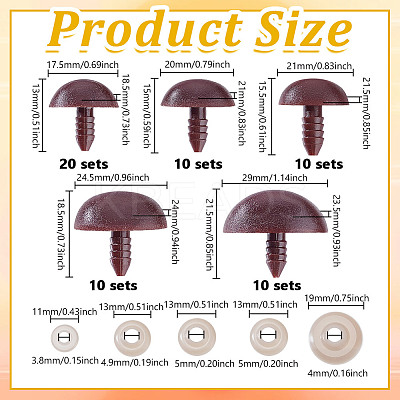 70 Bags 5 Styles Oval Resin Craft Nose DIY-GA0008-23B-1