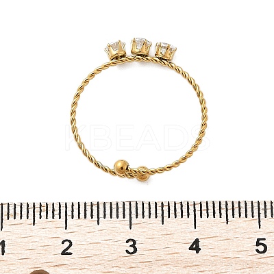 304 Stainless Steel Rhinestone Open Cuff Rings RJEW-M070-02G-01-1