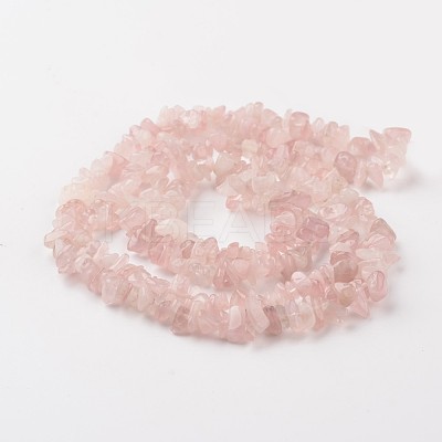 Chip Natural Madagascar Rose Quartz Bead Strands G-M344-50-1