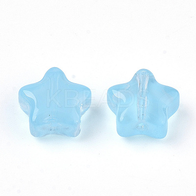 Transparent Spray Painted Glass Beads X1-GLAA-N035-01-A06-1