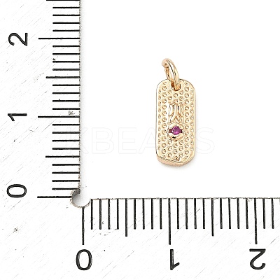 Five Elements Theme Brass Micro Pave Clear Cubic Zirconia Charms KK-F934-02D-G-1