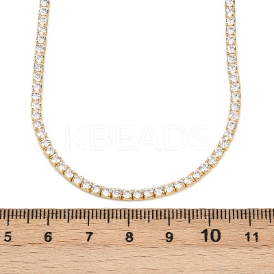 925 Sterling Silver Pave Crystal Cubic Zirconia Tennis Necklaces for Women NJEW-C096-01A-G02-1