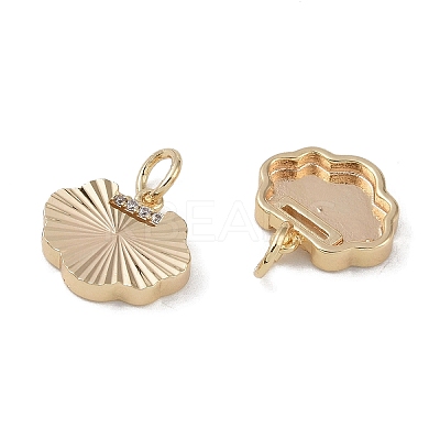 Brass & Clear Cubic Zirconia Charms KK-G497-20G-1