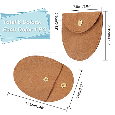 6Pcs 6 Colors Microfiber Jewelry Storage Bags ABAG-PH0001-40A-1