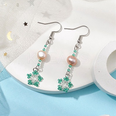 Natural Pearl Dangle Earrings EJEW-MZ00120-05-1