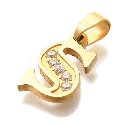 Ion Plating(IP) 304 Stainless Steel Rhinestone Pendants STAS-U035-01G-S-1