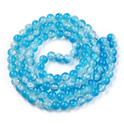 Transparent Crackle Baking Paint Glass Beads Strands X2-DGLA-T003-01A-05-1