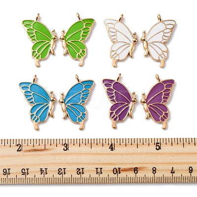 8 Pairs 4 Colors Alloy Enamel Pendants ENAM-FS0002-49-1
