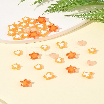 200Pcs 5 Styles Transparent Acrylic Beads TACR-FS0001-54C-1