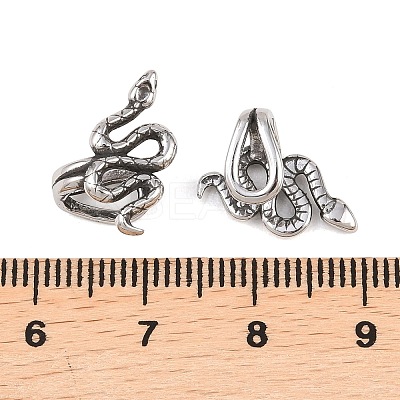 Snake 316 Stainless Steel Non- Piercing Cartilage Earrings AJEW-C044-08A-AS-1
