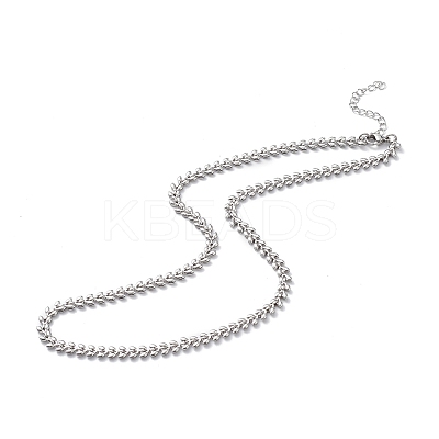 Non-Tarnish 304 Stainless Steel Cobs Chain Necklace for Men Women STAS-B039-09P-1