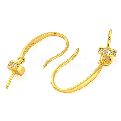 925 Sterling Silver Micro Pave Clear Cubic Zirconia Earring Hooks STER-U005-14G-1