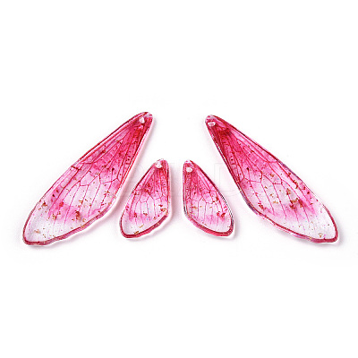 Transparent Resin Wing Earrings Pendants FIND-TAC0006-60B-1