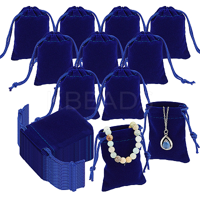 60Pcs Rectangle Velvet Drawstring Pouches TP-NB0001-66C-1
