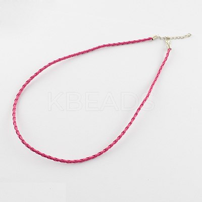 Trendy Braided Imitation Leather Necklace Making NJEW-S105-005-1