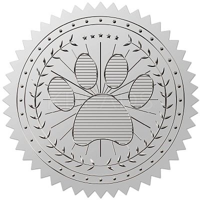 34 Sheets Silver Foil Embossed PET Picture Sticker DIY-WH0528-019-1