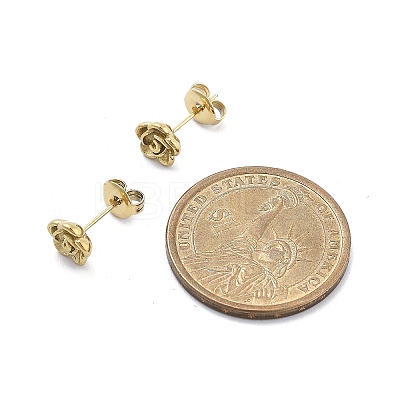 Ion Plating(IP) 304 Stainless Steel Stud Earrings EJEW-P300-01G-1