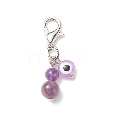 Gemstone Beaded Gourd Feng Shui Pendant Decorations HJEW-JM00698-1