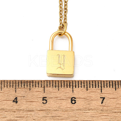304 Stainless Steel Rolo Chain Pendant Necklaces NJEW-S444-01G-25-1