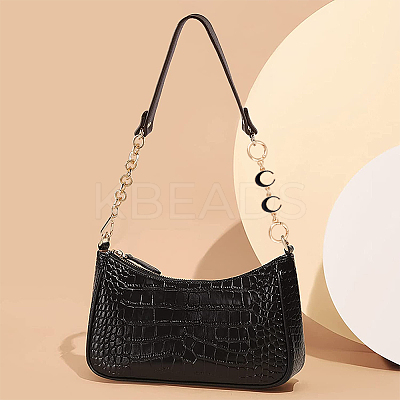 2Pcs Alloy Enamel Crescent Moon Link Purse Strap Extenders FIND-UN0001-73A-1