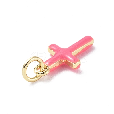Real 18K Gold Plated Eco-Friendly Rack Plating Brass Enamel Pendants KK-F845-40G-01-1