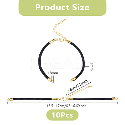 10Pcs Nylon Cords Bracelet Makings Fit for Connector Charms AJEW-DC0001-90-1