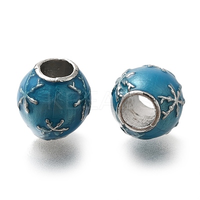 Rack Plating Alloy European Beads FIND-H005-08P-01-1