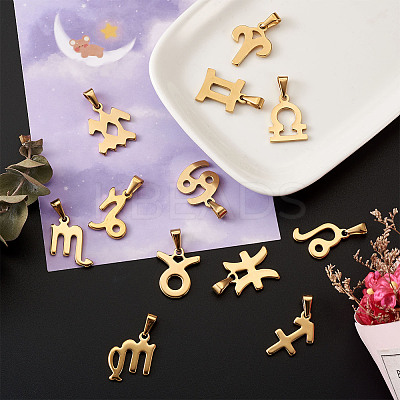 304 Stainless Steel Pendants STAS-BT0001-06G-1