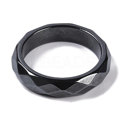 Magnetic Synthetic Hematite Finger Ring for Men Women RJEW-A047-01B-1