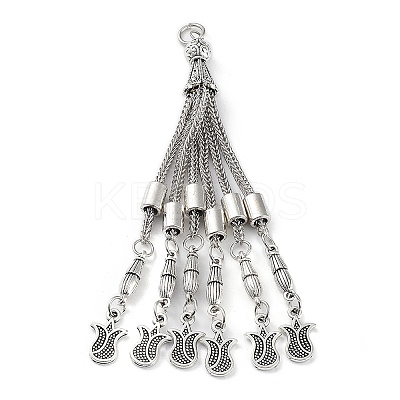 Tibetan Style Alloy Curb Chain Tassel Big Pendants LS-FIND-K013-01AS-02-1