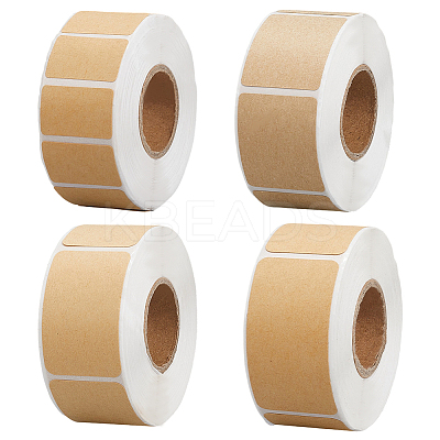 4 Rolls 4 Sizes Kraft Paper Rectangle Blank Label Stickers DIY-BBC0002-69-1