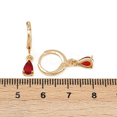 Brass Micro Pave Cubic Zirconia Teardrop Hoop Earrings EJEW-K309-18G-03-1