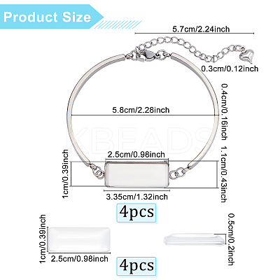 DIY Blank Rectangle Link Bracelet Making Kit DIY-BC0005-53-1