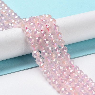 Electroplated Natural Rose Quartz Beads Strands G-Z038-A03-01AB-1