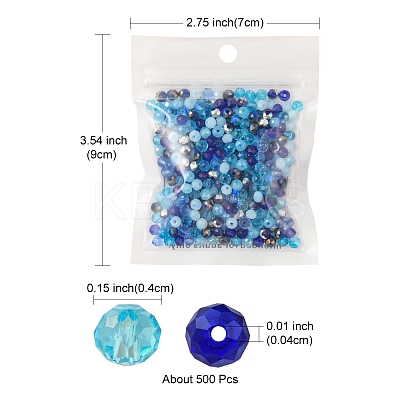 500Pcs Electroplat Opaque Glass Beads EGLA-YW0001-39A-1