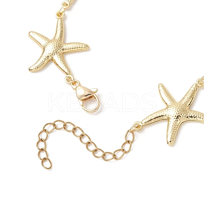 304 Stainless Steel Starfish Link Bracelets BJEW-JB13339-1
