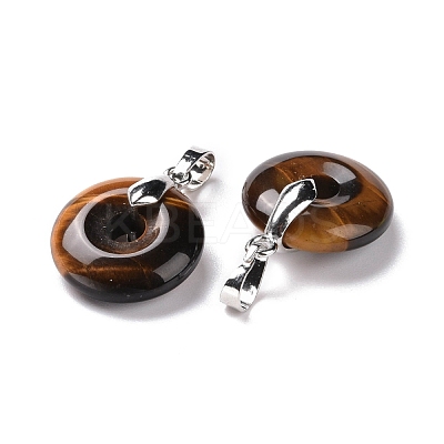 Natural Tiger Eye Pendants G-E059-01P-01-1