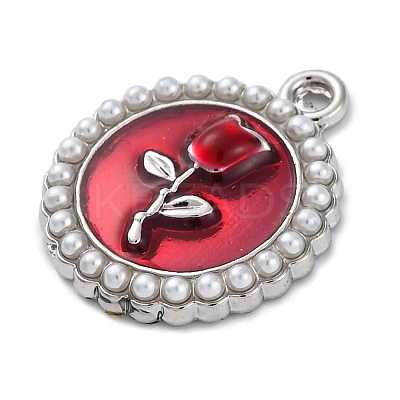 Rack Plating Alloy Enamel Pendants PALLOY-R450-04P-1