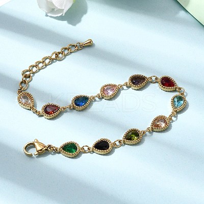 304 Stainless Steel Link Chain Bracelets for Women BJEW-A093-01A-G-1