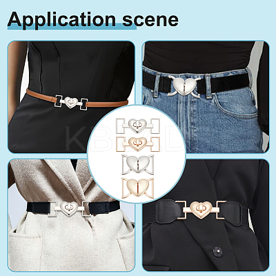16Pcs 4 Styles Alloy Heart Shaped Buckle FIND-WR0010-54-1