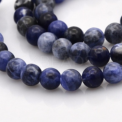 Natural Sodalite Round Beads Strands G-N0120-19-6mm-1