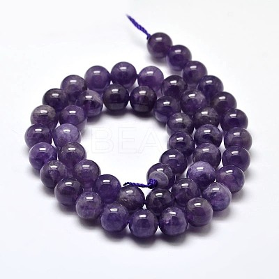 Natural Amethyst Round Bead Strands G-I168-09-6mm-1