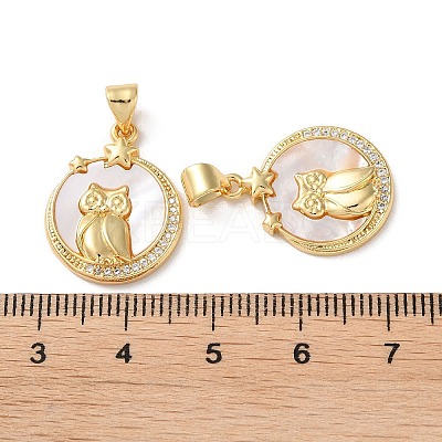 Brass Micro Pave Clear Cubic Zirconia Pendants KK-B083-32B-G-1