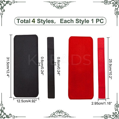 4Pcs 4 Style Rectangle Felt Bag Base Shaper DIY-WR0003-09-1