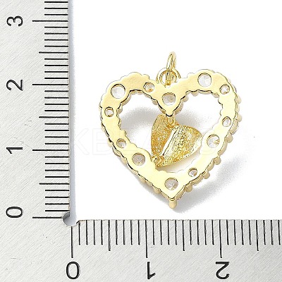 Rack Plating Real 18K Gold Plated Brass Micro Pave Cubic Zirconia Pendants KK-B084-21G-1